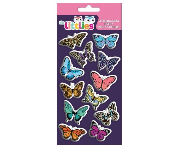 The Littlies: Fluture 3D Puffy Stickers set 10x22cm