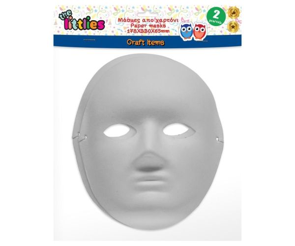 The Littlies: mască de hârtie albă care se poate decora 2 bc set