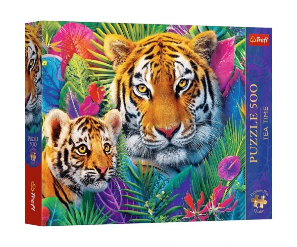 Tigri în junglă — puzzle Premium Plus de 500 piese - Trefl