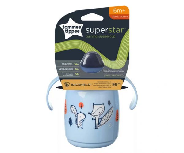 Tommee Tippee: Pahar de băut Superstar albastru, 300ml (6 luni+)