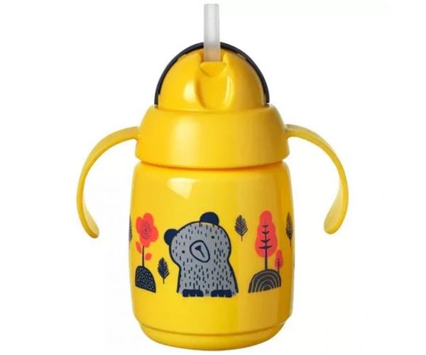 Tommee Tippee: Superstar cană de învățare cu pai, galbenă, 300 ml