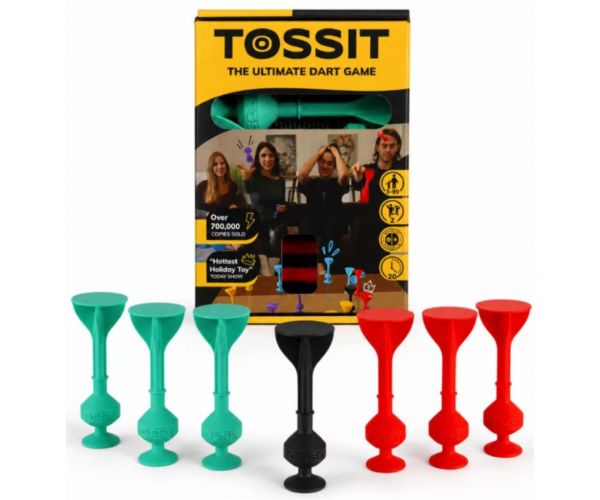 Tossit Starter Pack – joc de darts cu ventuze din silicon, roșu-turcoaz