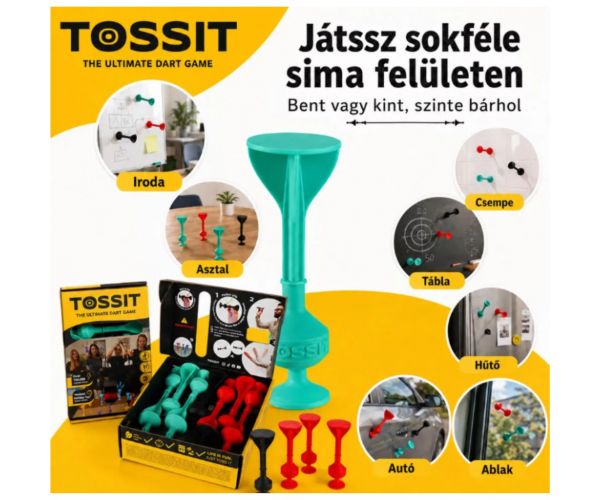 Tossit Starter Pack – joc de darts cu ventuze din silicon, roșu-turcoaz
