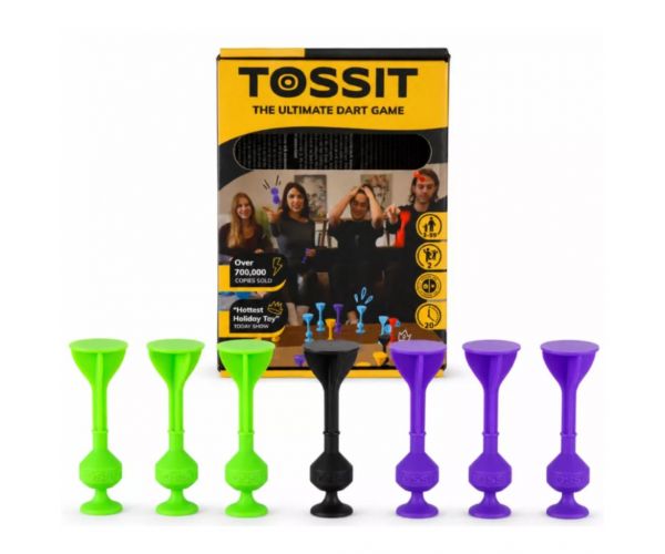 Tossit Starter Pack — joc de darts din silicon cu ventuze, mov și verde