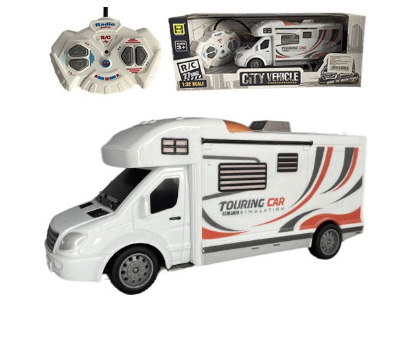 Touring Car autocaravană cu telecomandă RC cu lumină 27MHz scara 1/32 25cm