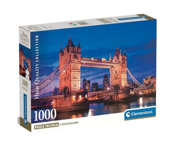 Tower Bridge noaptea HQC 1000 bucăți puzzle cu poster - Clementoni