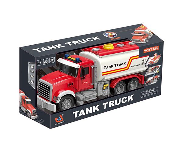 ToyStar vehicul transport de combustibil culoarea roșie cu efecte de sunete și lumini 36cm