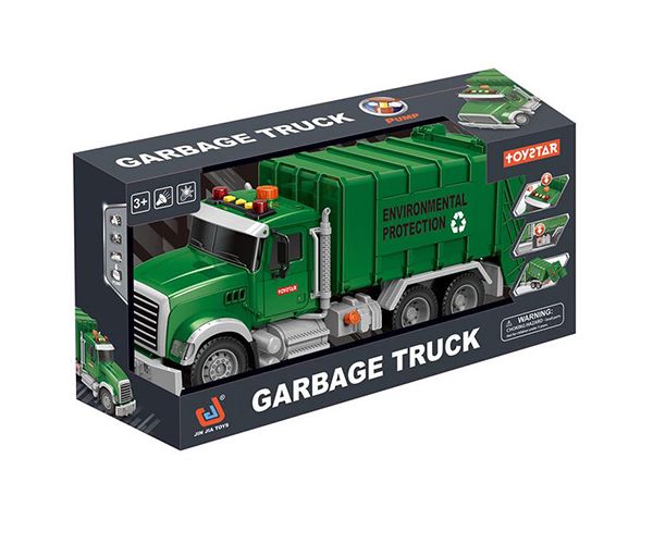 ToyStar vehicul transport gunoi culoare verde cu efecte de sunete și lumini 42cm