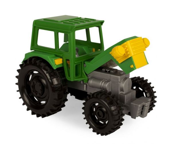 Zöld traktor billenős pótkocsival 38,5 cm - Wader