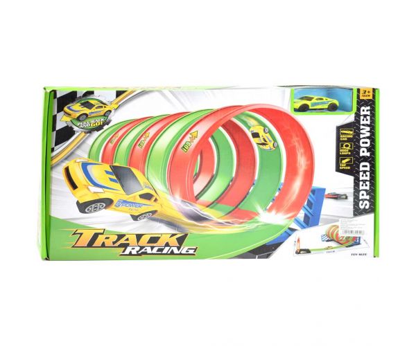 Track Racing: Set pistă de curse în spirală cu 6 bucle de 360 ​​de grade și 1 mașină mică 1/64