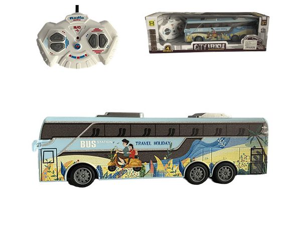 RC Távirányítós Travel Holiday City Busz fénnyel 27MHz 1/32-es méretarány 25cm