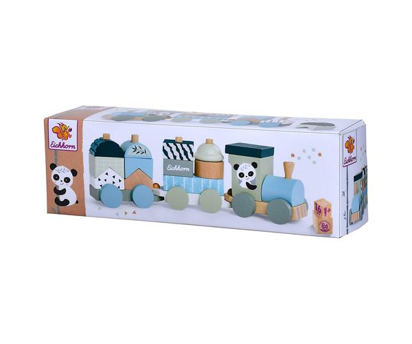 Trenuleț lemn panda 16 bucăți set - Eichhorn