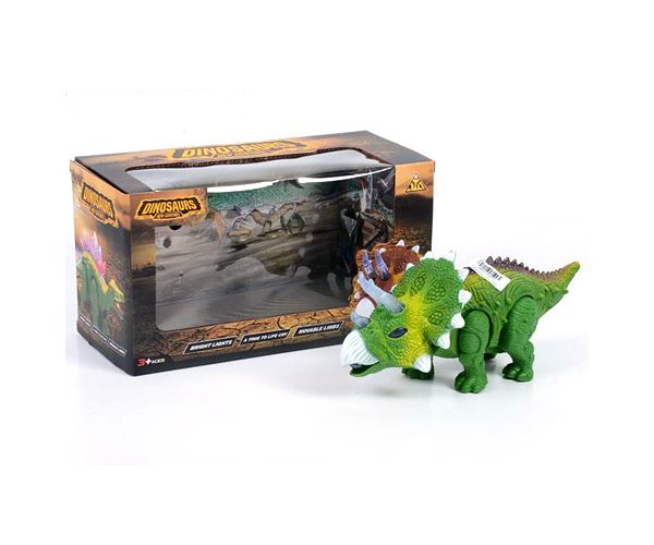 Elemes triceratops figura fénnyel 25cm