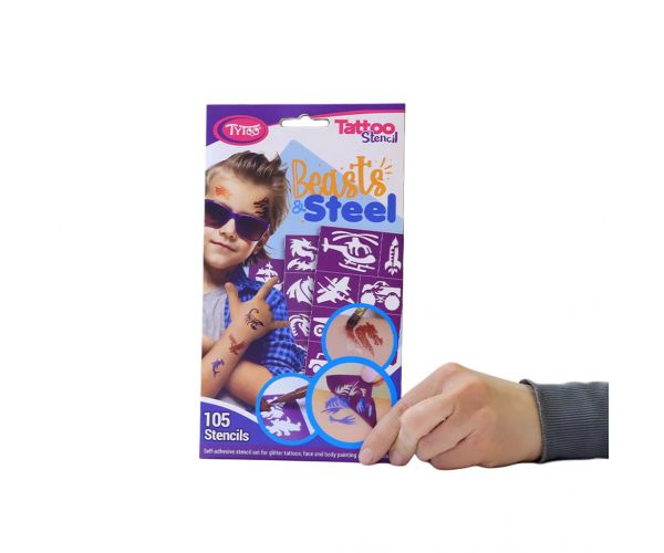 TyToo: Beasts & Steel set de șabloane pentru tatuaj cu sclipici