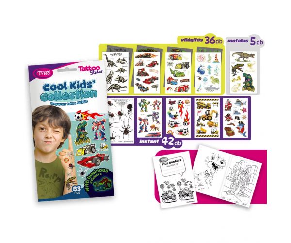 TyToo: Set de abțibilduri pentru tatuaje Colecția Cool Kids