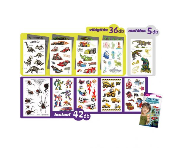 TyToo: Set de abțibilduri pentru tatuaje Colecția Cool Kids