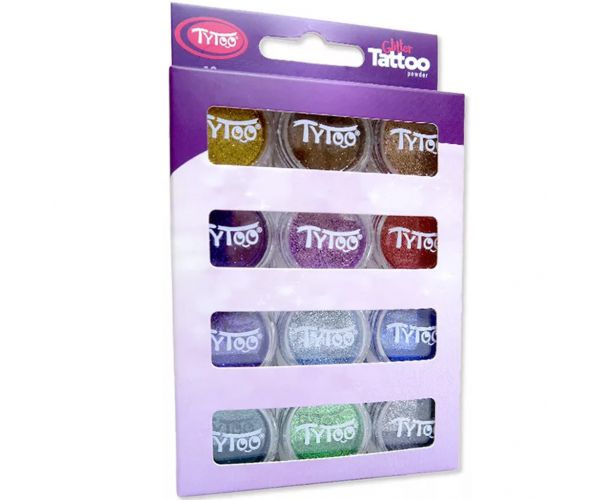 TyToo: Set de pudră cu sclipici - culori suplimentare, 12 x 2,5 ml
