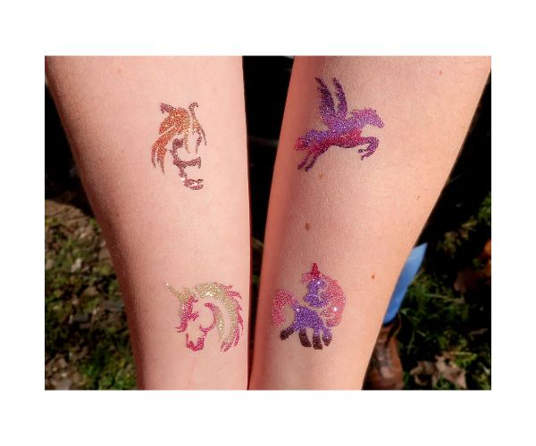 TyToo: Set de șabloane pentru tatuaje cu sclipici – Cai și ponei, 25 bucăți