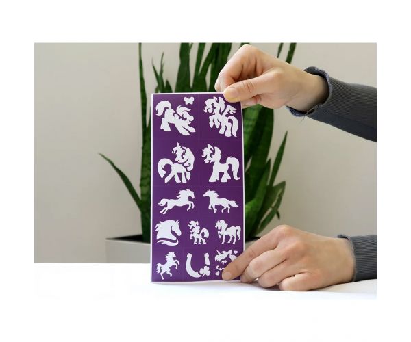TyToo: Set de șabloane pentru tatuaje cu sclipici – Cai și ponei, 25 bucăți