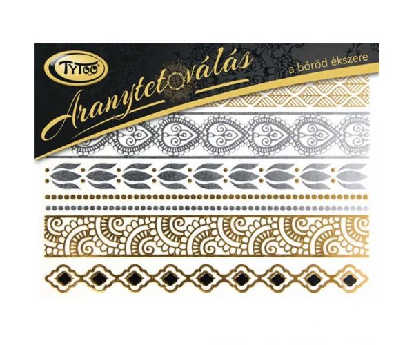 TyToo: Set de tatuaje aurii 21x15cm - Brățară, brățară de gleznă