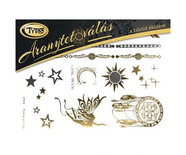 TyToo: Set de tatuaje aurii 21x15cm - capcană pentru vise, zână
