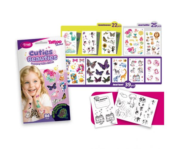 TyToo: Set de tatuaje cu abțibilduri Cuties & Beauties