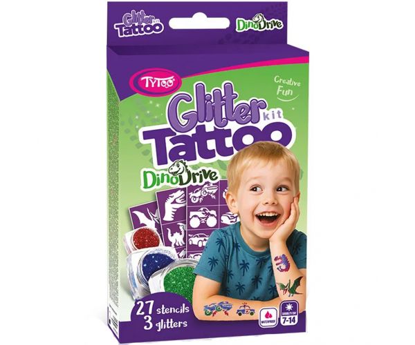 TyToo: Set de tatuaje cu sclipici DinoDrive