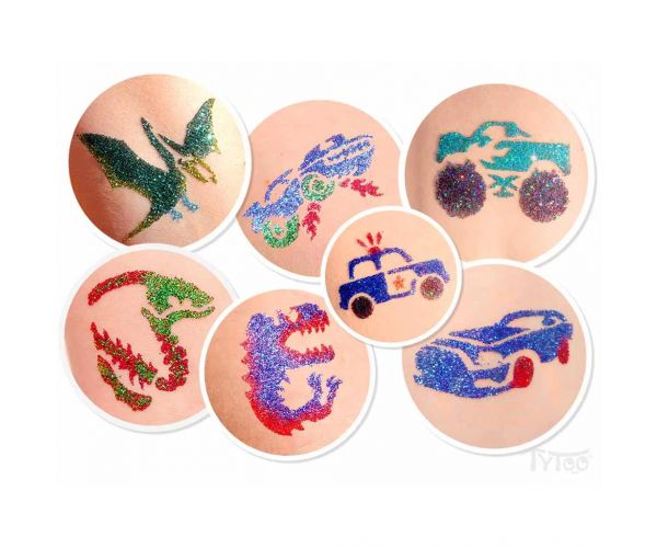 TyToo: Set de tatuaje cu sclipici DinoDrive