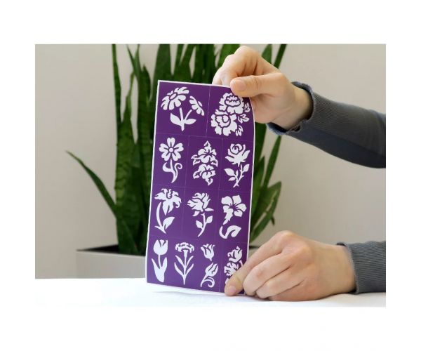 TyToo: Set șabloane pentru tatuaje cu sclipici - Flori, 24 buc