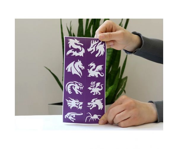TyToo: Set șabloane tatuaje cu sclipici Dragoni și șopârle, 21 buc.