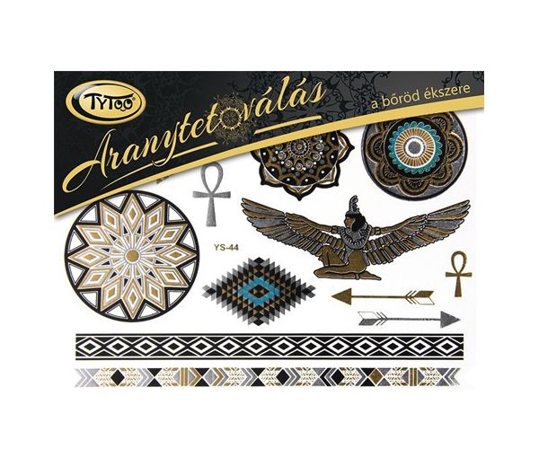 TyToo: tatuaje auriu motive egiptene set 21x15cm