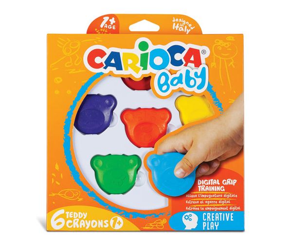 Maci formájú Baby Teddy zsírkréta 6 db-os - Carioca