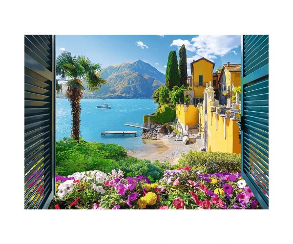 Vedere spre Lacul Como puzzle de 1000 piese - Trefl