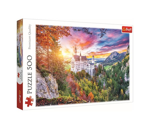 Vedere asupra Castelului Neuschwanstein 500 bucăți puzzle - Trefl