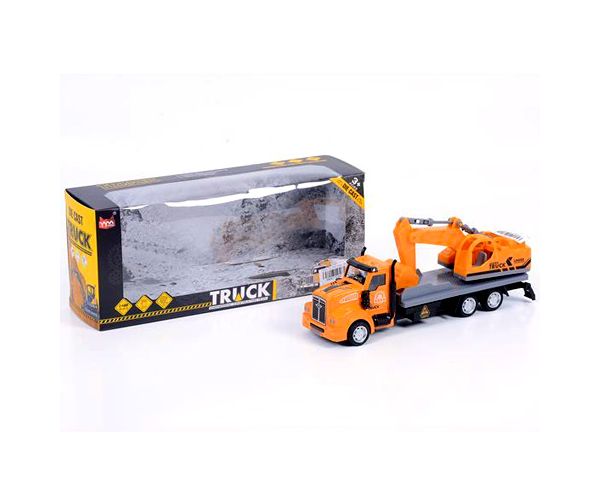 Munkagép szállító kamion hátrahúzós meghajtással 1/48
