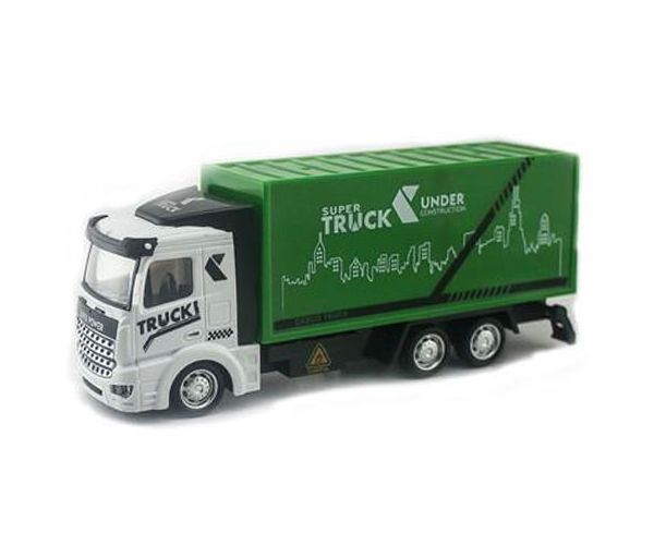 Konténeres teherautó hátrahúzós meghajtással, fénnyel és hanggal 1/48