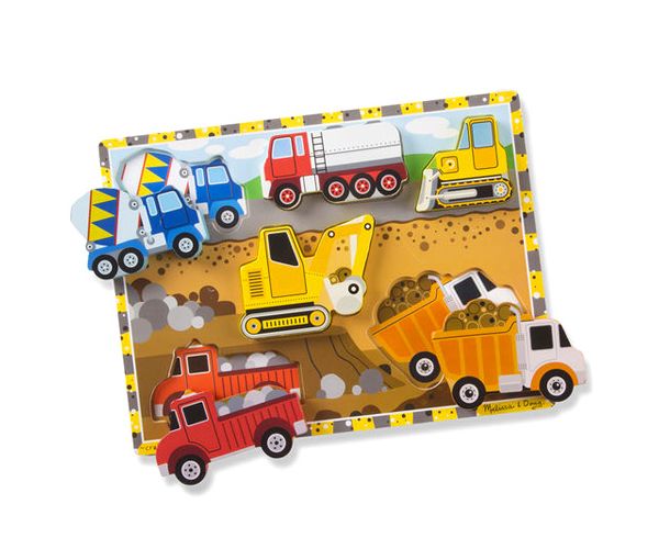 Munkagépes vastag fa formapuzzle 6 elemmel - Melissa & Doug