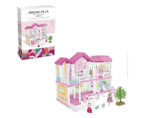 Vilă magică set de joacă cu mobilă și păpuși 68x51x39cm