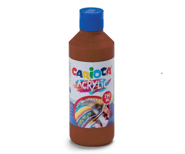 Vopsea acrilică 250ml culoare maro - Carioca