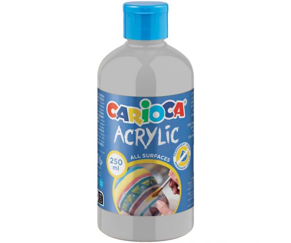 Vopsea acrilică argintie 250 ml - Carioca
