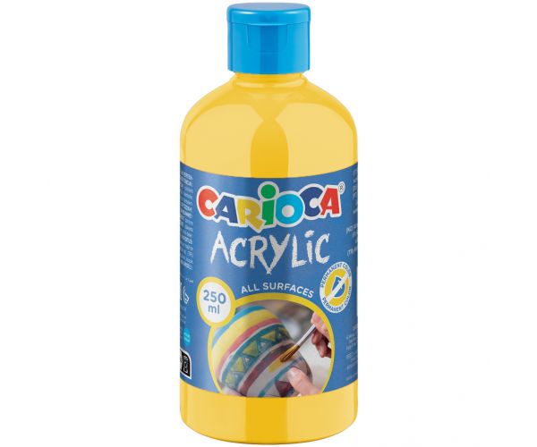 Vopsea acrilică galben-lămâie 250 ml - Carioca