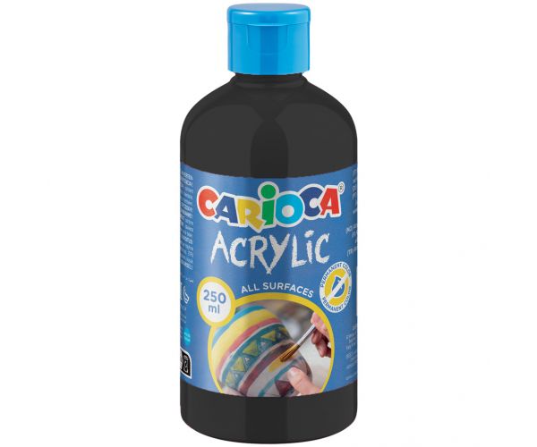 Vopsea acrilică neagră 250 ml - Carioca