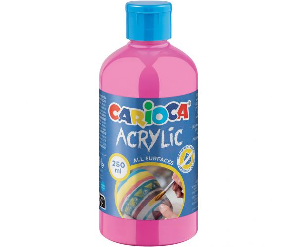 Vopsea acrilică roz 250 ml - Carioca