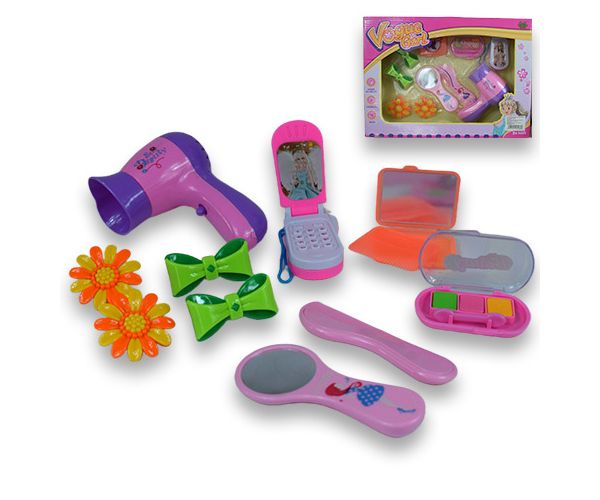 Vogue Girl: set de frumusețe din 10 piese cu telefon, agrafe de păr și machiaj