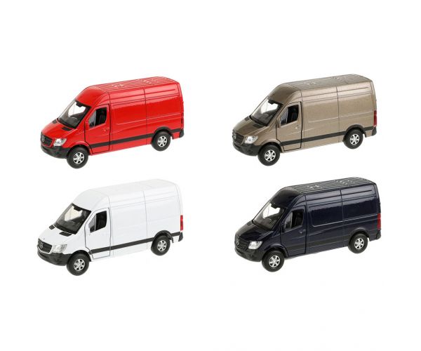 Welly: Model de mașinuță din metal Mercedes-Benz Sprinter, disponibil în mai multe variante, 11 cm