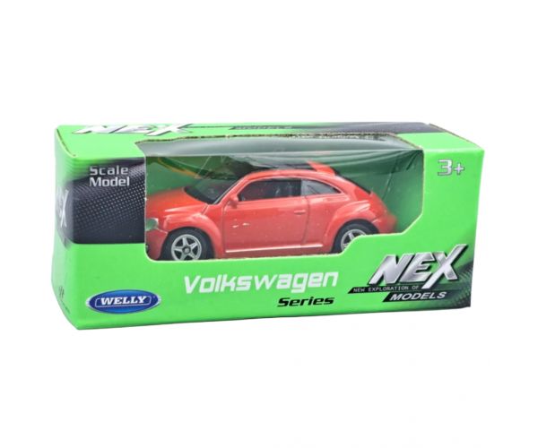 Welly: Model miniatur Volkswagen Broscuță modernă roșie, scară 1/64