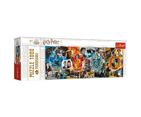 Wizarding World: Cele patru case de la Hogwarts Panoramă puzzle 1000 bucăți - Trefl