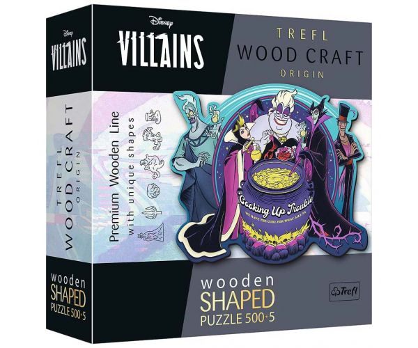 Wood Craft: Disney Gonosztevők 500+5db-os prémium fa puzzle - Trefl