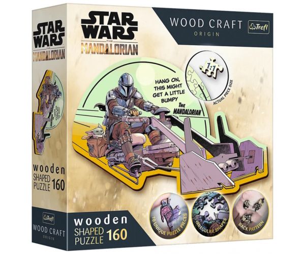 Wood Craft: Star Wars - Mandalorián 160 db-os prémium fa puzzle - Trefl