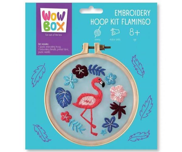 WowBox: Set de broderie cu model de flamingo